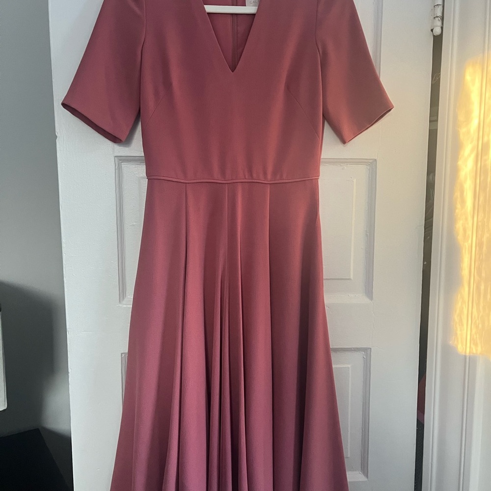 Elegant Mauve V-Neck Dress gal meets glam